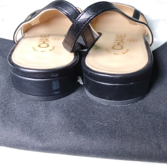 ❤️SOLD❤️CHANEL Classic Slingbacks CC Black 35C - Picture 10 of 11
